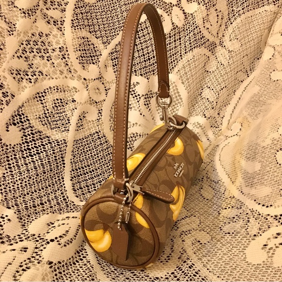 NWT Coach Nolita Barrel Bag In Signature Canvas With Banana Print - Picture 7 of 11